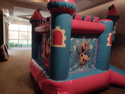 Fiesta en jardín con inflable para niños en CDMX